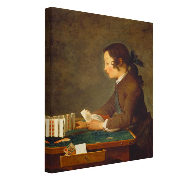 Estilos artísticos Jean-Baptiste Siméon Chardin - Young Girl (young Boy?) builds a House of Cards