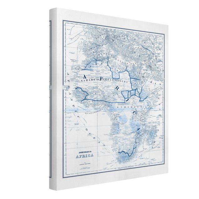 Cuadros mapamundi Map In Blue Tones - Africa