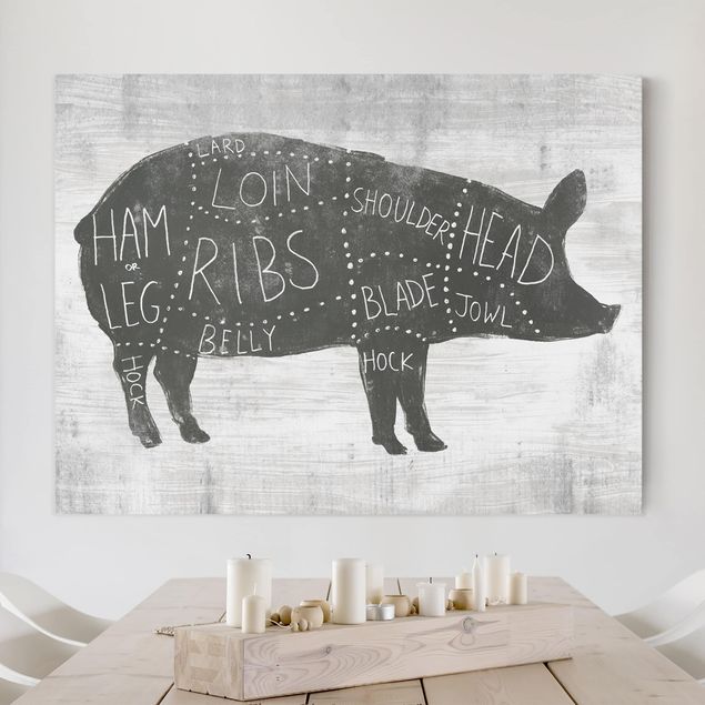 Decoración de cocinas Butcher Board - Pig