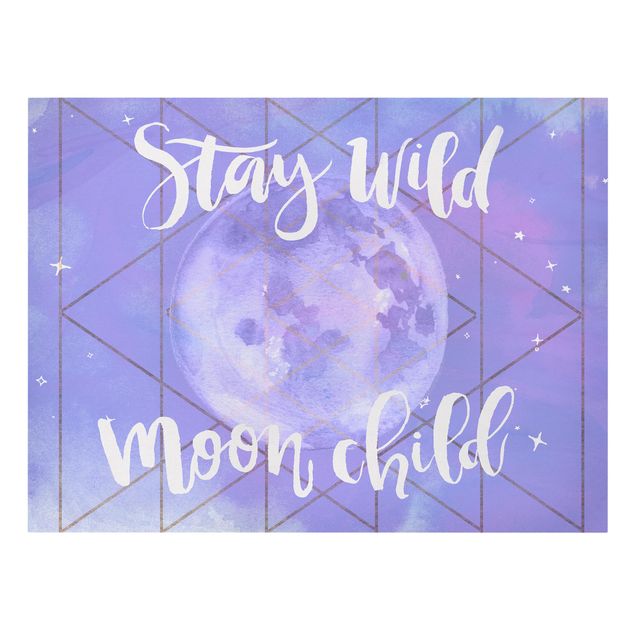 Cuadros lila Moon Child - Stay Wild