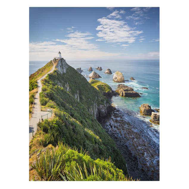 Cuadros paisajes Nugget Point Lighthouse And Sea New Zealand