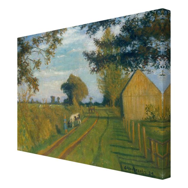 Lienzos de cuadros famosos Otto Modersohn - Path In The Evening Sun