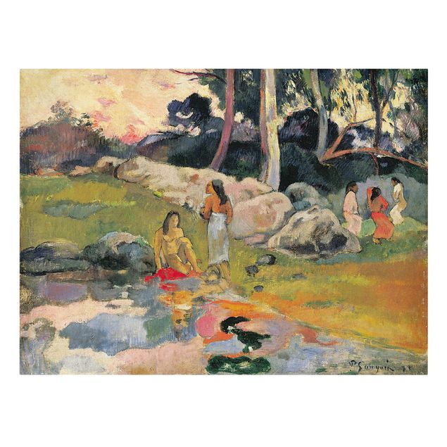 Cuadro con paisajes Paul Gauguin - Women At The Banks Of River