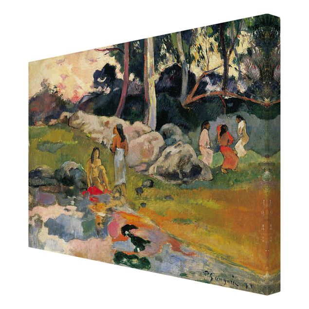 Lienzos de cuadros famosos Paul Gauguin - Women At The Banks Of River