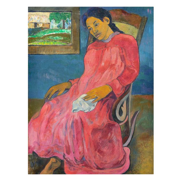 Lienzos de cuadros famosos Paul Gauguin - Faaturuma (Melancholic)