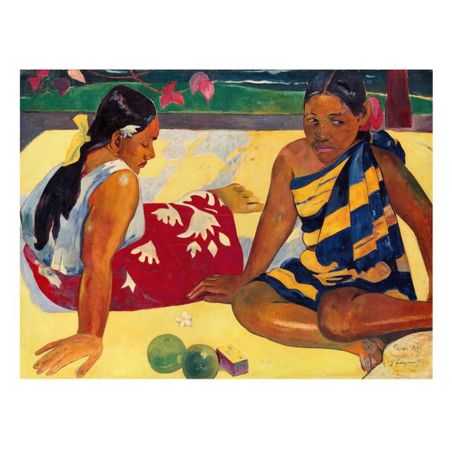 Lienzos de cuadros famosos Paul Gauguin - Parau Api (Two Women Of Tahiti)