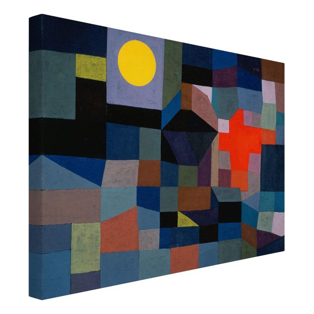 Lienzos de cuadros famosos Paul Klee - Fire At Full Moon