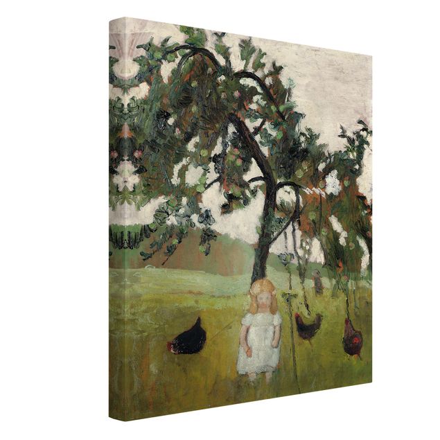 Estilos artísticos Paula Modersohn-Becker - Elsbeth with Chickens under Apple Tree
