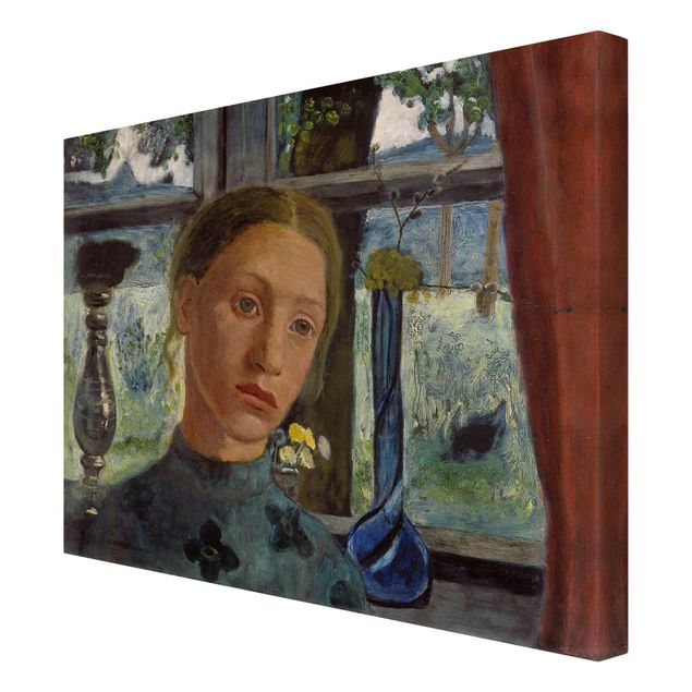 Lienzos de cuadros famosos Paula Modersohn-Becker - Girl'S Head In Front Of A Window