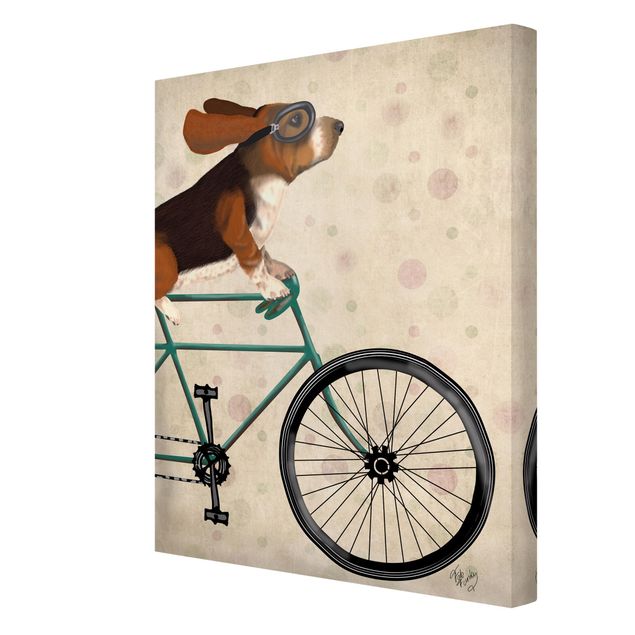 Lienzos animal Cycling - Basset On Bike