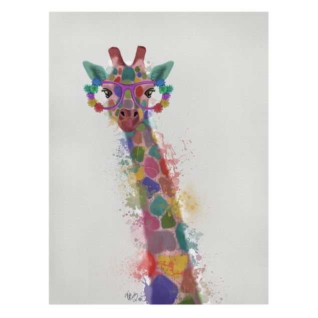 Cuadros modernos y elegantes Rainbow Splash Giraffe