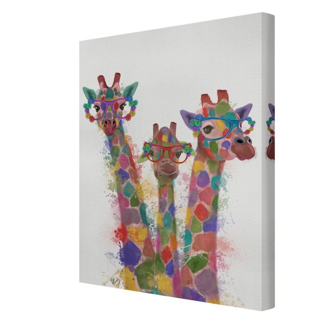 Cuadros de animales Rainbow Splash Giraffe Trio