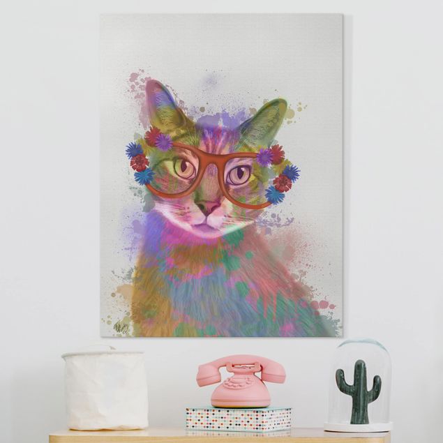 Decoración infantil pared Rainbow Splash Cat