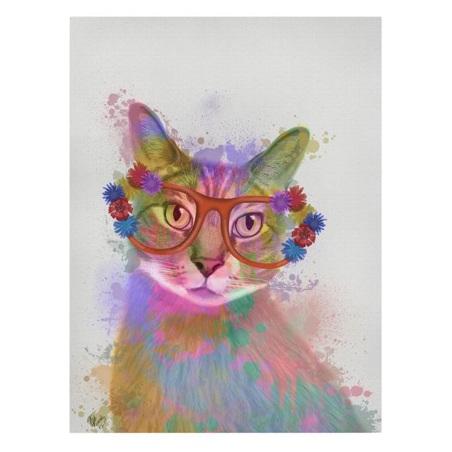 Cuadros modernos y elegantes Rainbow Splash Cat