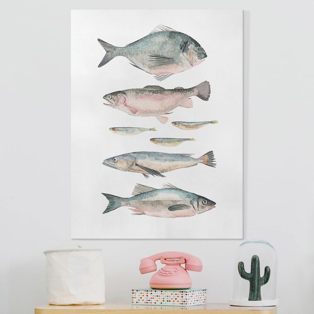 Lienzos de peces Seven Fish In Watercolour II