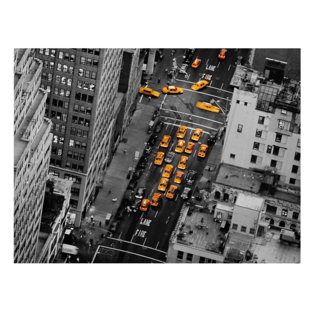 Lienzos blanco y negro Taxi Lights Manhattan