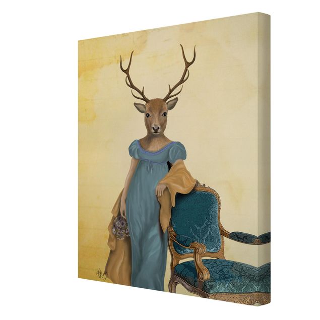Cuadros amarillos Animal Portrait - Deer Lady
