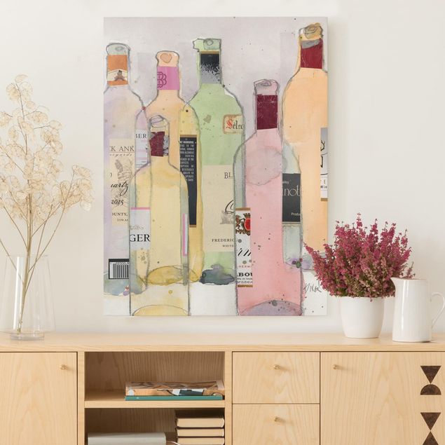 Decoración cocina Wine Bottles In Watercolour I