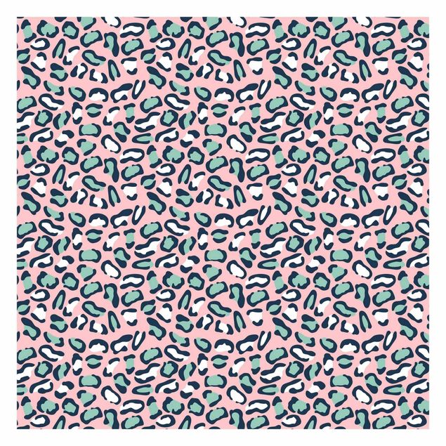 Papel de pared Leopard Pattern In Pastel Pink And Blue