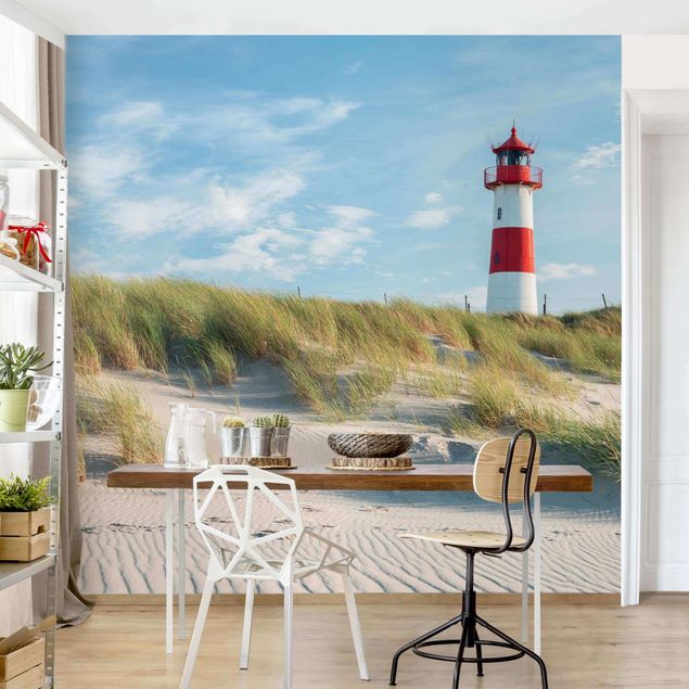 Papel pintado dunas Lighthouse At The North Sea