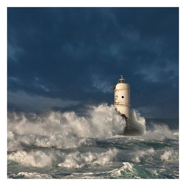 Papel pared azul Lighthouse On Sardinia
