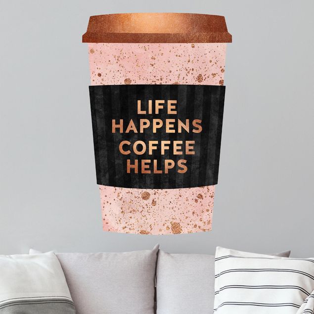 Decoración de cocinas Life Happens - Coffee Helps