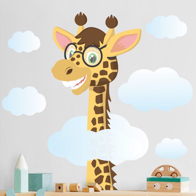 Vinilos de pared jirafas Funny giraffe