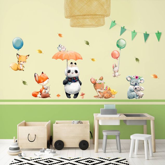 Decoración habitación infantil Funny forest animals set