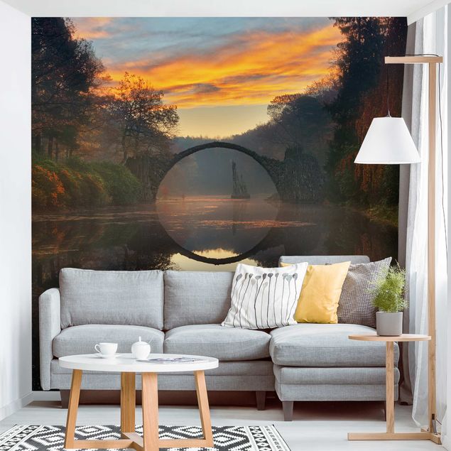 Papel pintado puesta de sol Fairytale Bridge