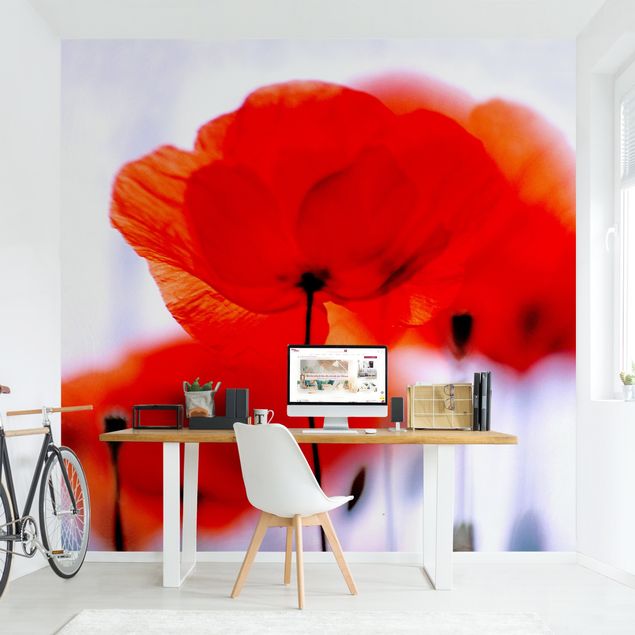 Papel pared flores Magic Poppies