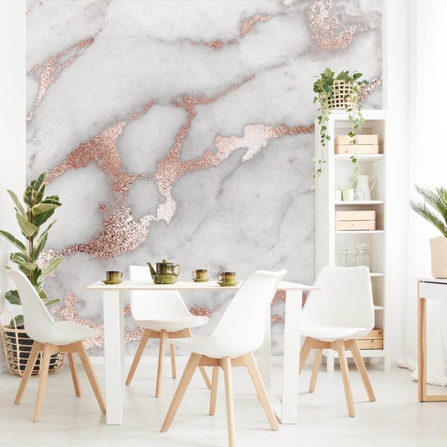 Papel pintado industrial Marble Look With Glitter