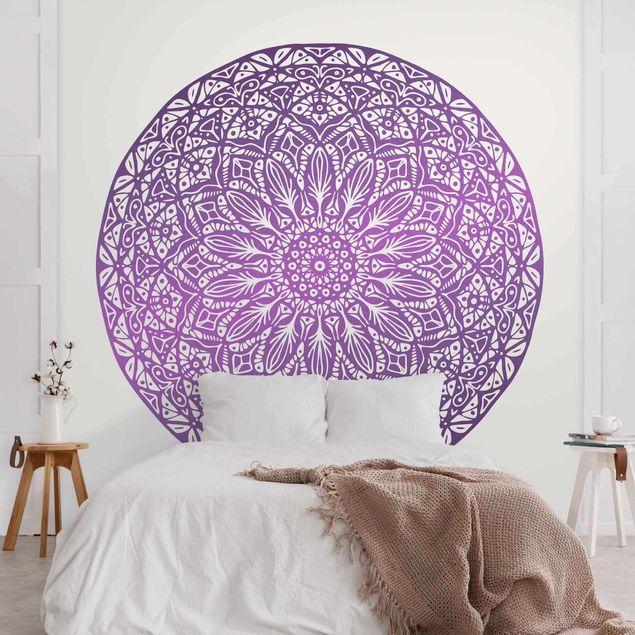 Papeles pintados modernos Mandala Ornament In Purple