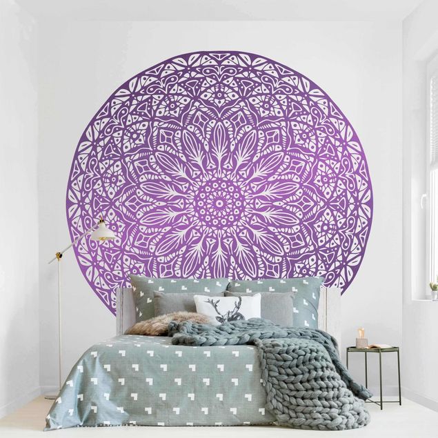 Papel pintado estilo zen Mandala Ornament In Purple