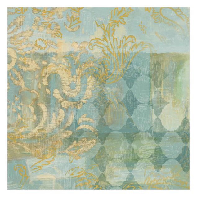 Papel pintado Moroccan Collage In Gold And Turquoise
