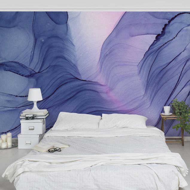 Papel pintado salón moderno Mottled Violet
