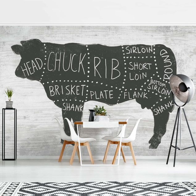 Papel pintado salón moderno Butcher Board - Beef
