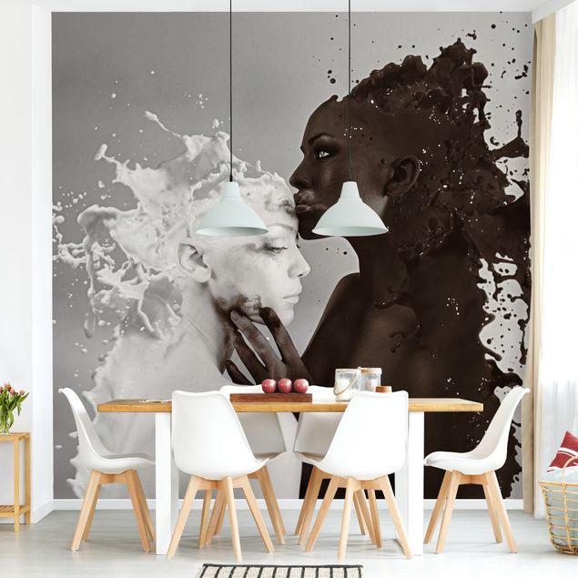 Papel pintado moderno Milk & Coffee Kiss