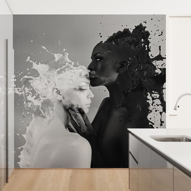Papel pintado moderno Milk & Coffee Kiss Black