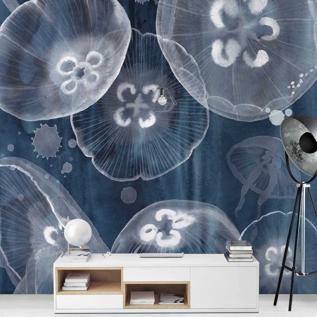 Papeles pintados modernos Moon Jellyfish II
