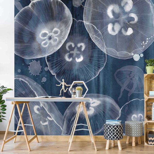 Papel pared animales Moon Jellyfish II