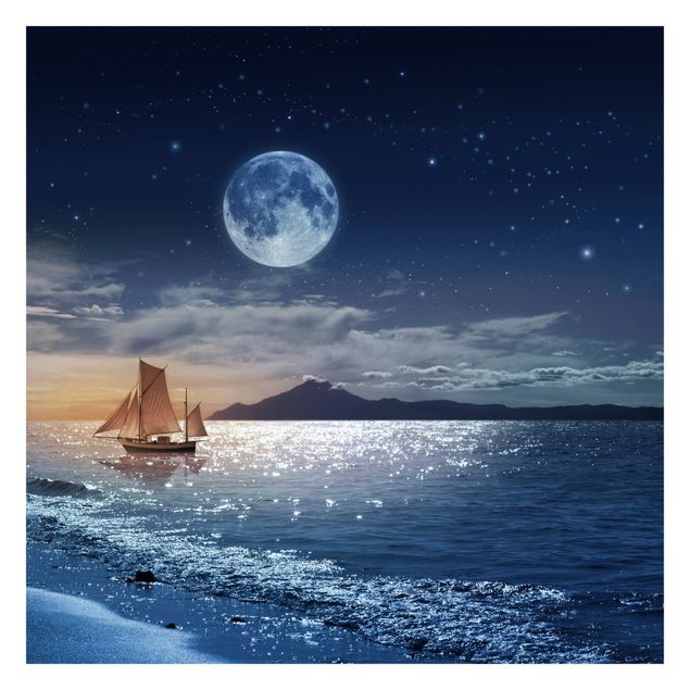 Papel pintado Moon Night Sea