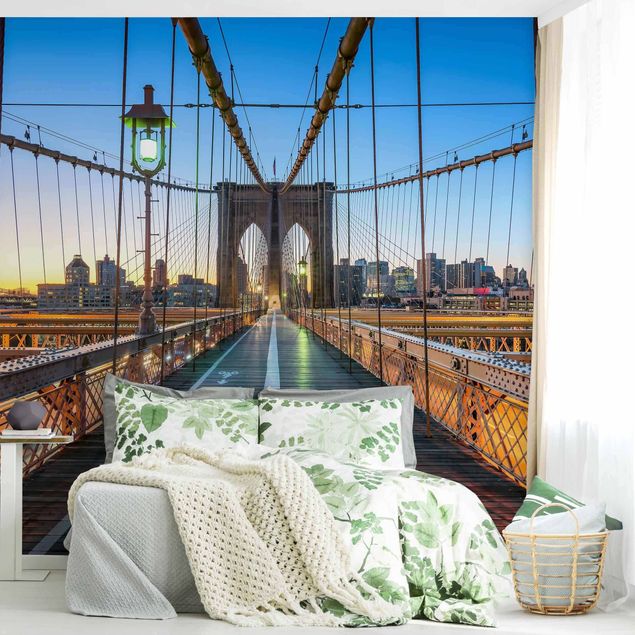 Papel pintado salón moderno Dawn On The Brooklyn Bridge