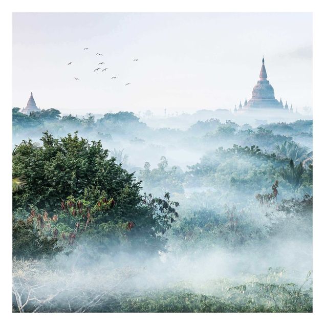 Papel pintado Morning Fog Over The Jungle Of Bagan