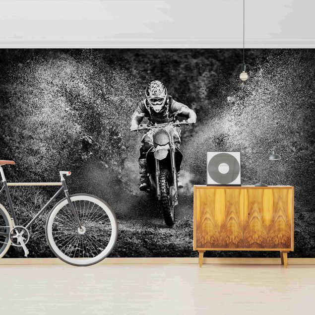 Papel pintado salón moderno Motocross In The Mud