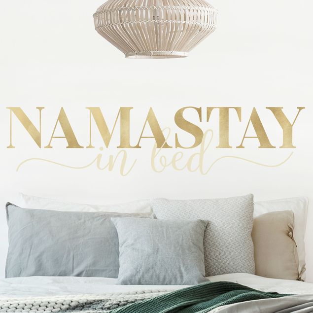Vinilos pared frases motivadoras Namastay in bed Gold