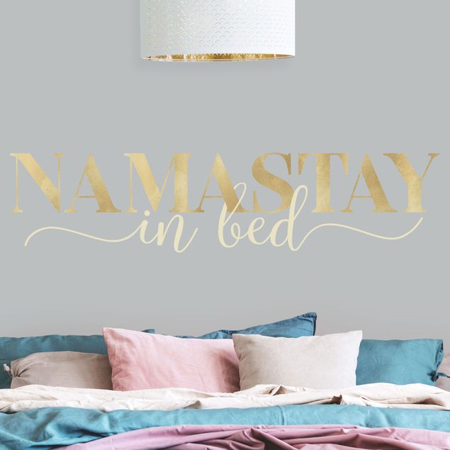 Vinilos decorativos Namastay in bed Gold
