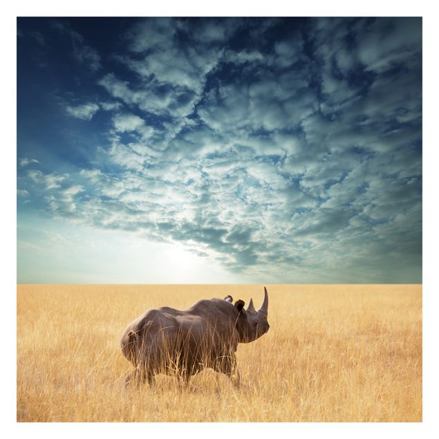 Papel pintado paisajes Rhino In The Savannah