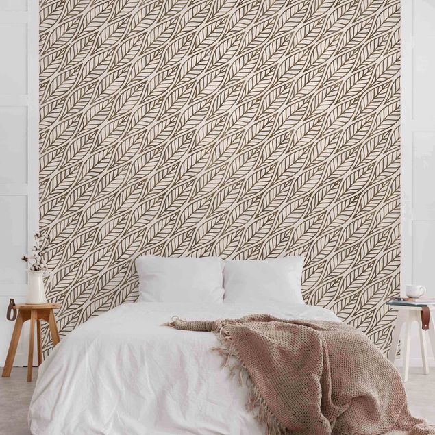 Papel pintado con patrones Natural Pattern Leaves Gold