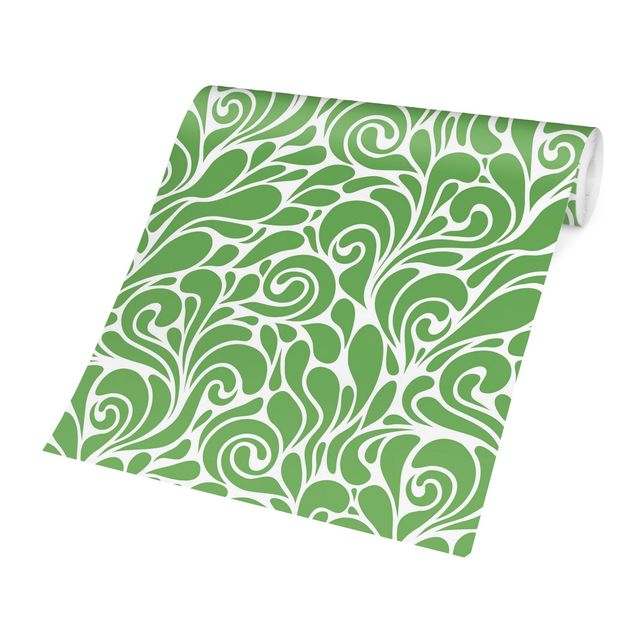 Papel pintado Natural Pattern With Loops In Front Of Green