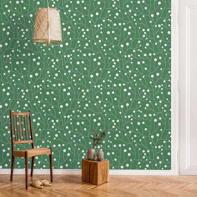 Decoración cocina Natural Pattern Growth With Dots On Green